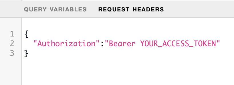 Screenshot: REQUEST HEADERS Section in GraphiQL